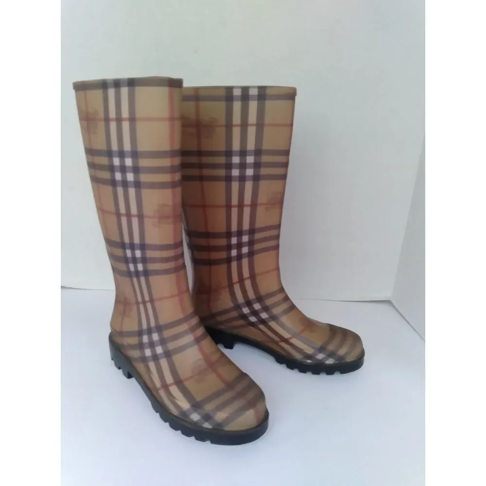 Burberry Classic Nova Check Rain Boots‎ Rubber Wellington Boots - Picture 3 of 8